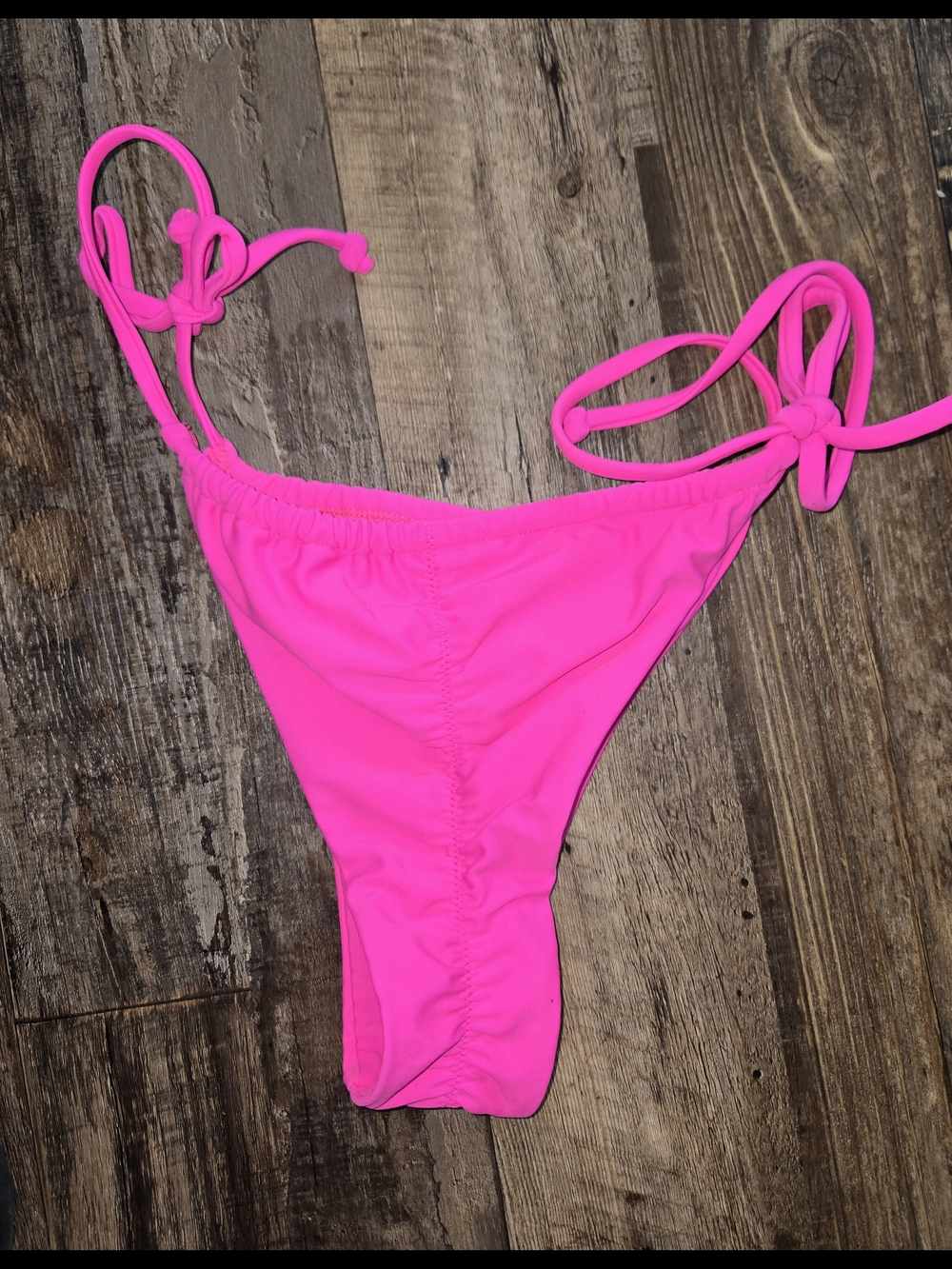 Bright Pink Triangle String Bikini Set - Picture 7 of 7